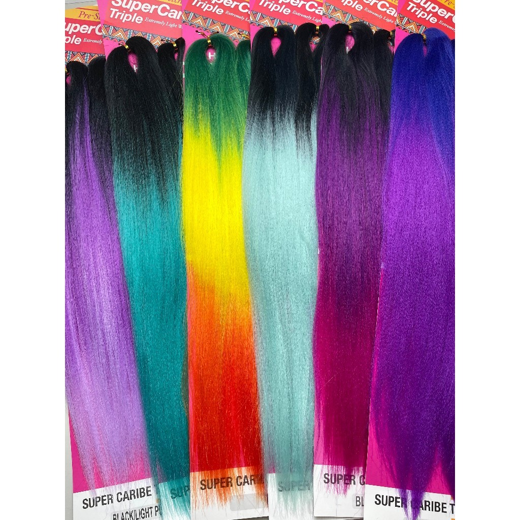 Cabelo Jumbo Caribe colorido para trança box braid caribenho Janet Super jumbo color Unicorn Braid