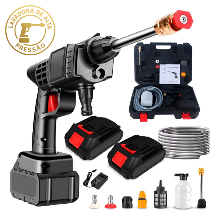 Kit Lavadora Lava Jato Portátil Pressão 2 Bateri