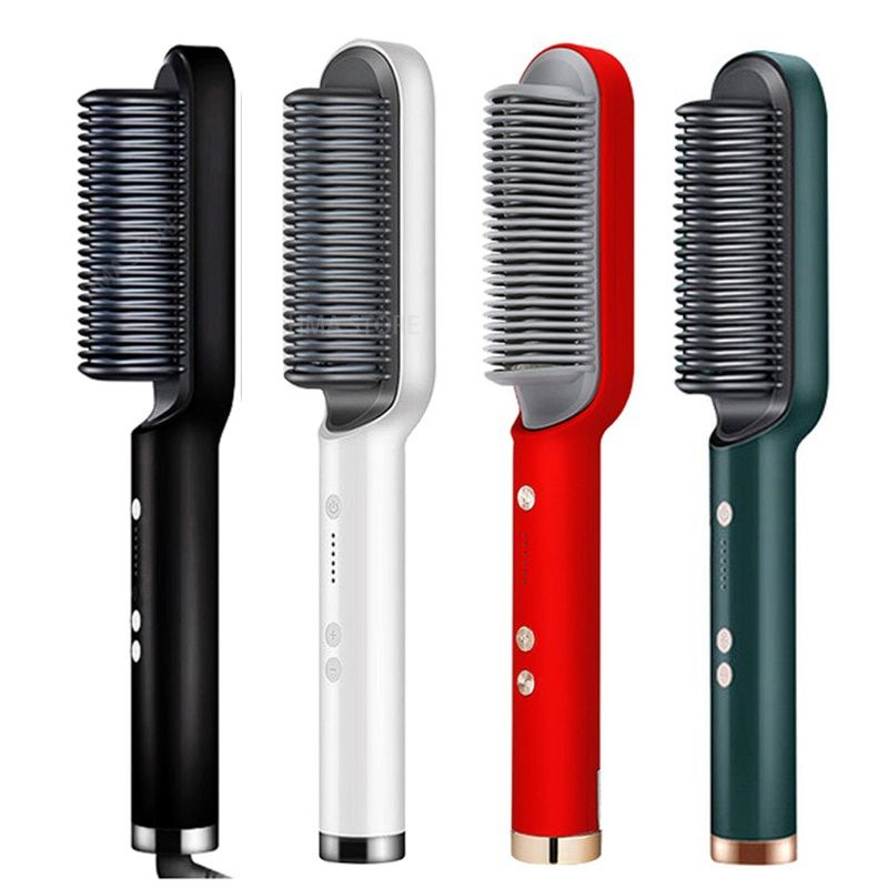 Escova Alisadora Bivolt 5 em 1 – Alisa, Hidrata, Modela, Alinha e Anti-Frizz