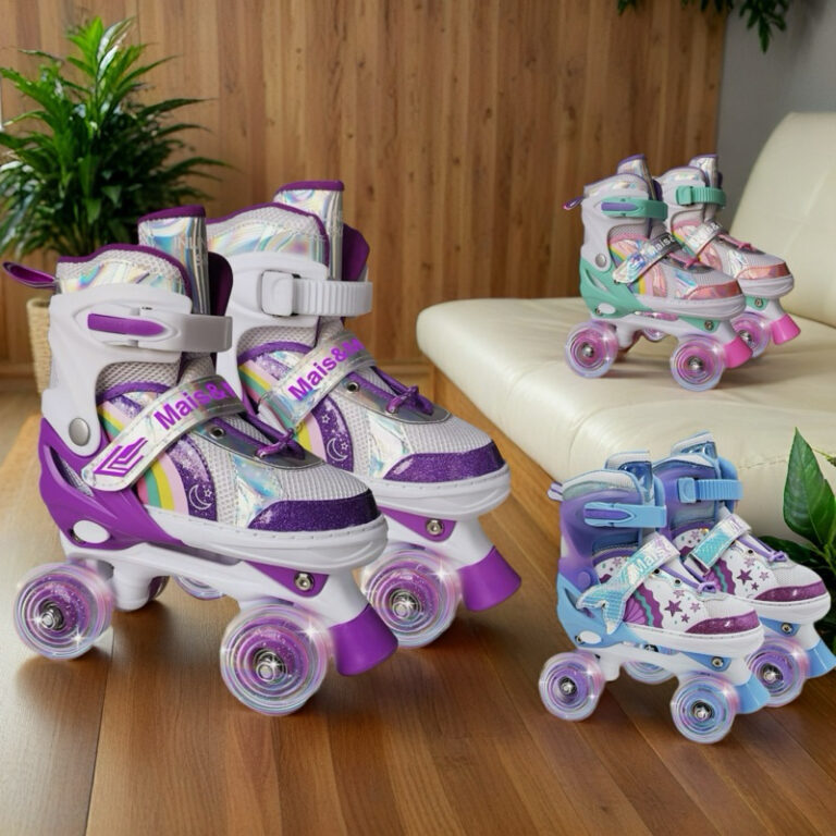 Patins Infantil Ajustável 4 Rodas (Com Led ou Sem