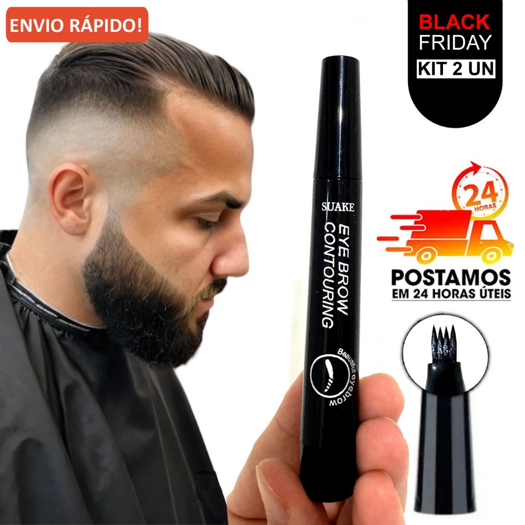 Caneta Preenchimento de Barba e sobrancelha A Prova Dagua e Suor 24horas Beleza Masculina