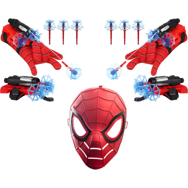 Kit Luva Ho mem Aranha Lança Teia Máscara + 2x L