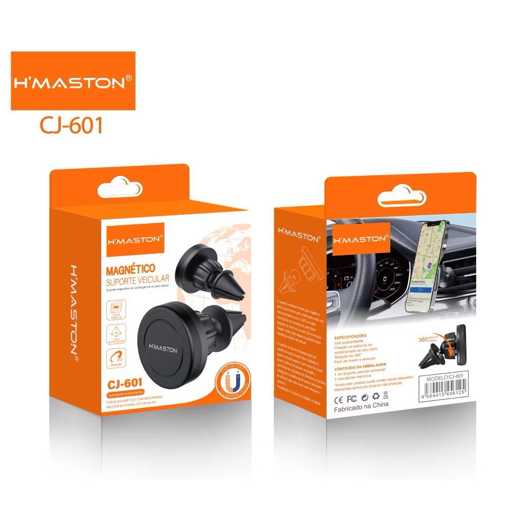 Hmaston CJ-601 Suporte Magnético Veicular Saida Do Ar Celular/GPS