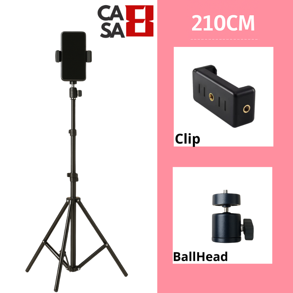 Tripé para Celular Universal Profissional Ajustável 2.1m Para Gravação Vídeo Live TikTok YouTube