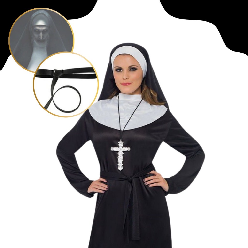 Fantasia Adulta Freira Festas, Eventos e Cosplay Qualidade Premium Halloween