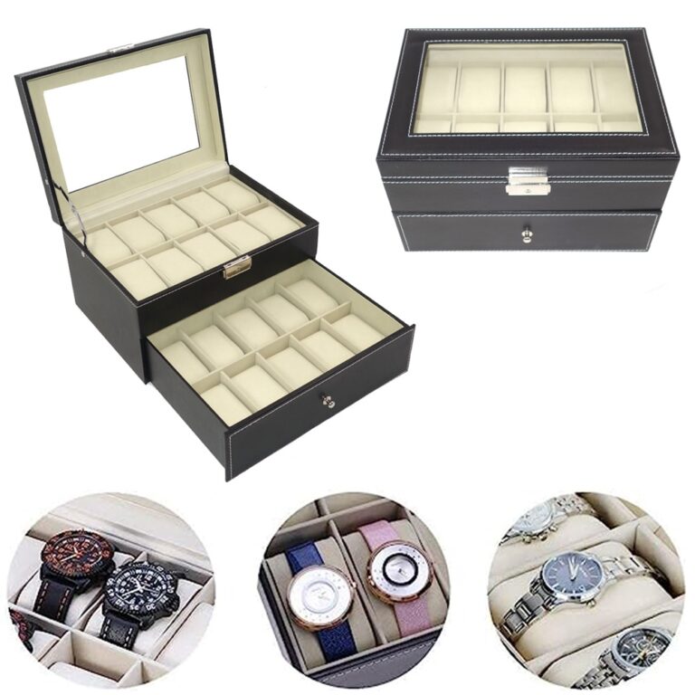 Maleta Estojo Porta Relógio Para 20 Unidades Pret