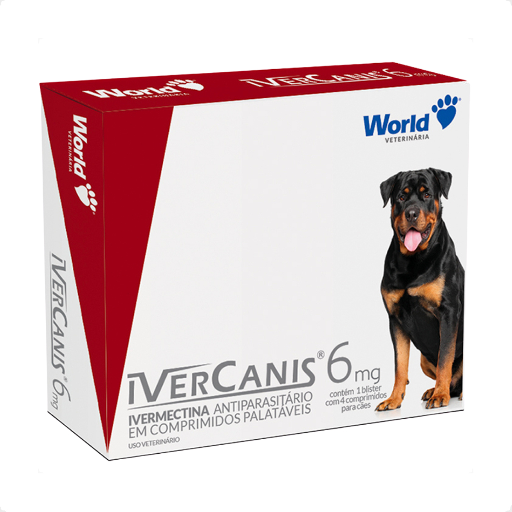 IverCanis 6mg para Cães de 30Kg – Blíster 4 Comprimidos – Remedio para Carrapato, Pulgas e Sarna