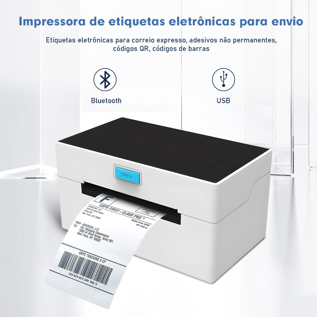 COIBEU Impressora Térmica Etiquetas de Envios Transportadora USB e bluetooth Papel 6 4 3 2