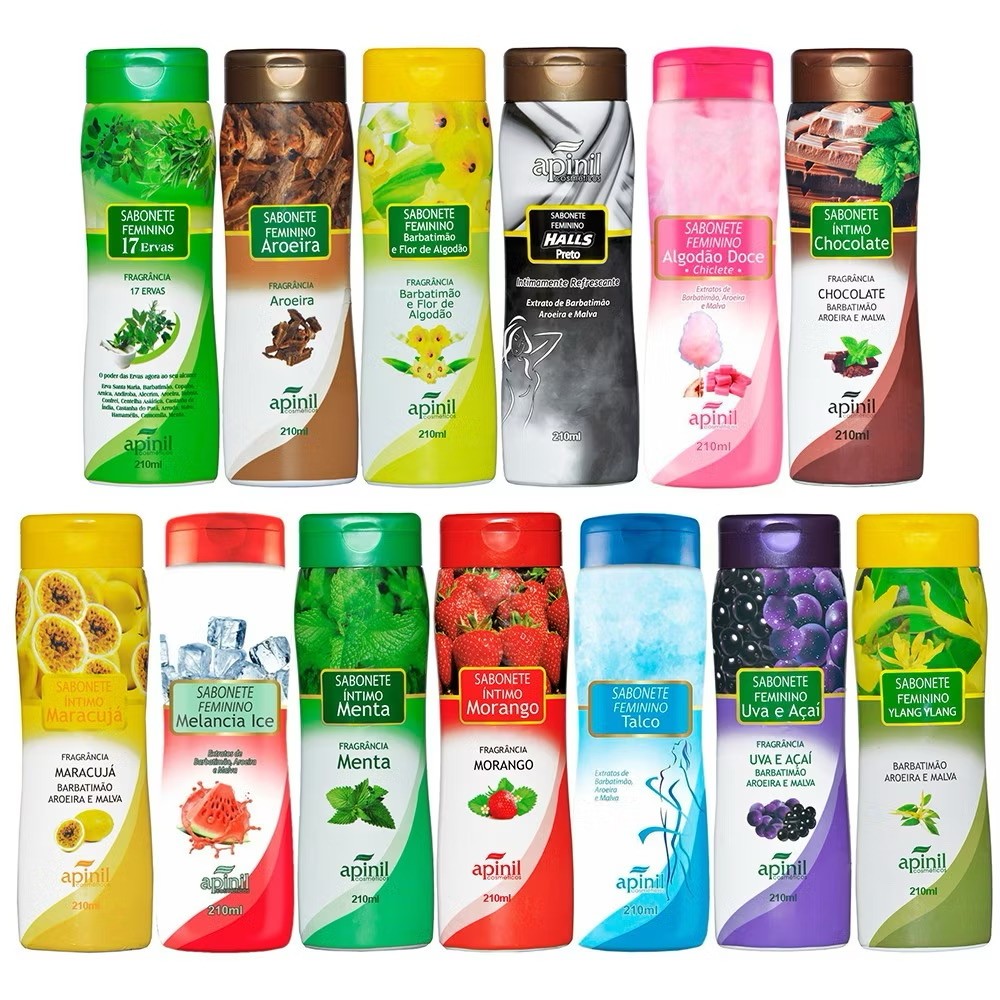 Kit Sabonete Íntimo Feminino Apinil 210ml pH Balanceado Higiene Íntima