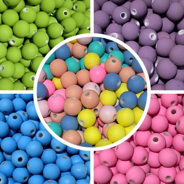 Miçanga Bola Emborrachada 8mm pacote com 100 Peç