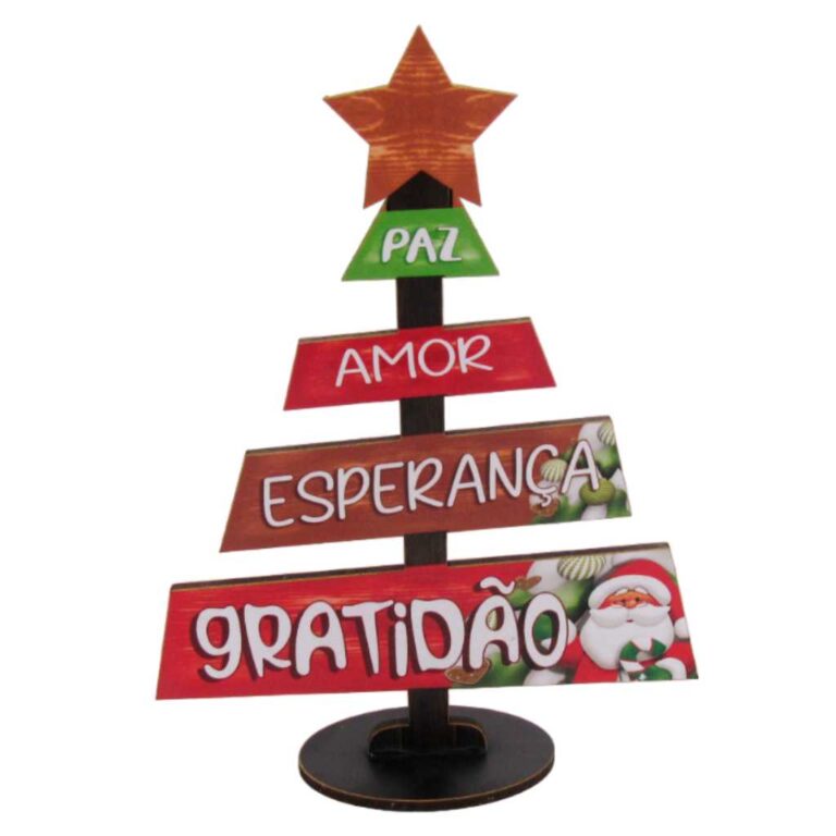 Placa Decorativa de Mesa Natal – Tema Paz, A