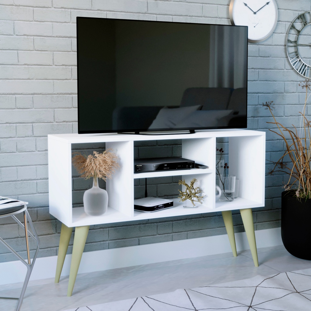 Rack para TV até 40 Polegadas Retrô Moderno para Sala e Quarto Compacto Noruega