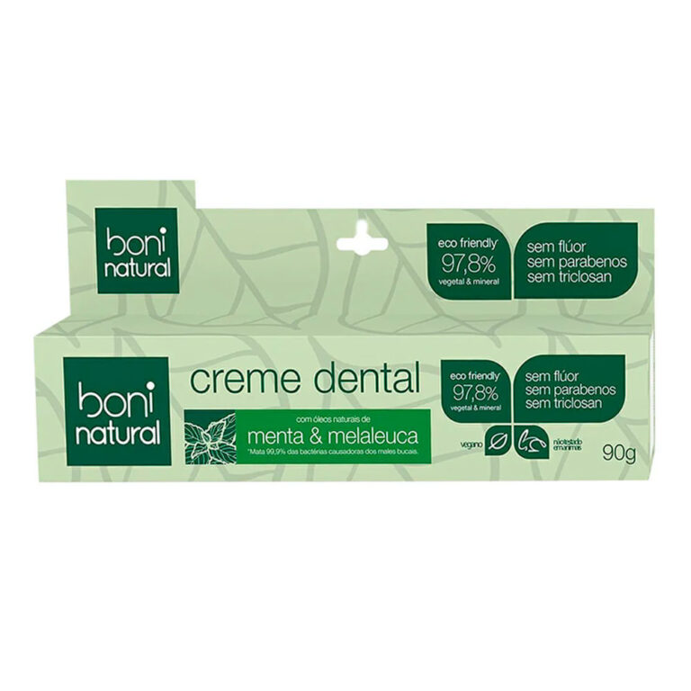 Creme Dental Boni Natural Antisséptico Menta e Me