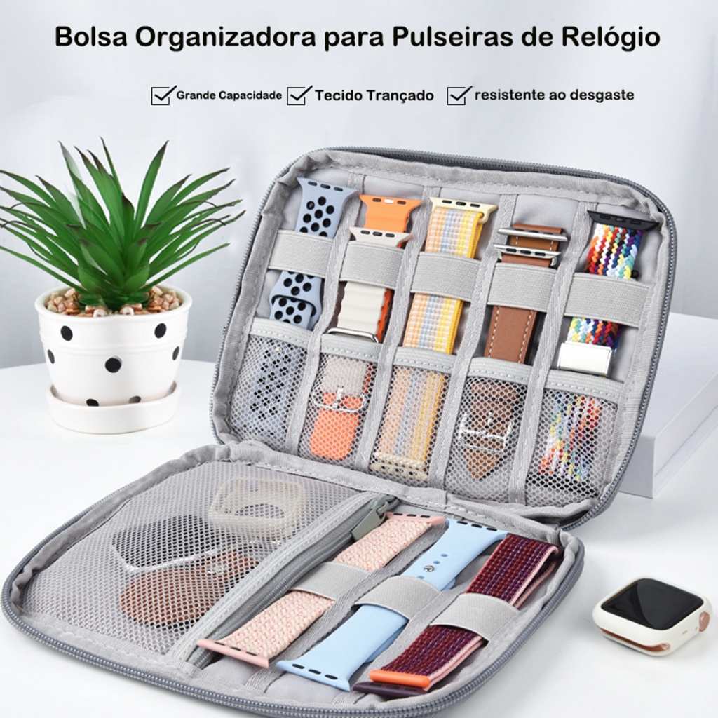 Bolsa Organizadora para Pulseiras de Relógio Capacidade Multifuncional Caixa de Armazenamento Especi