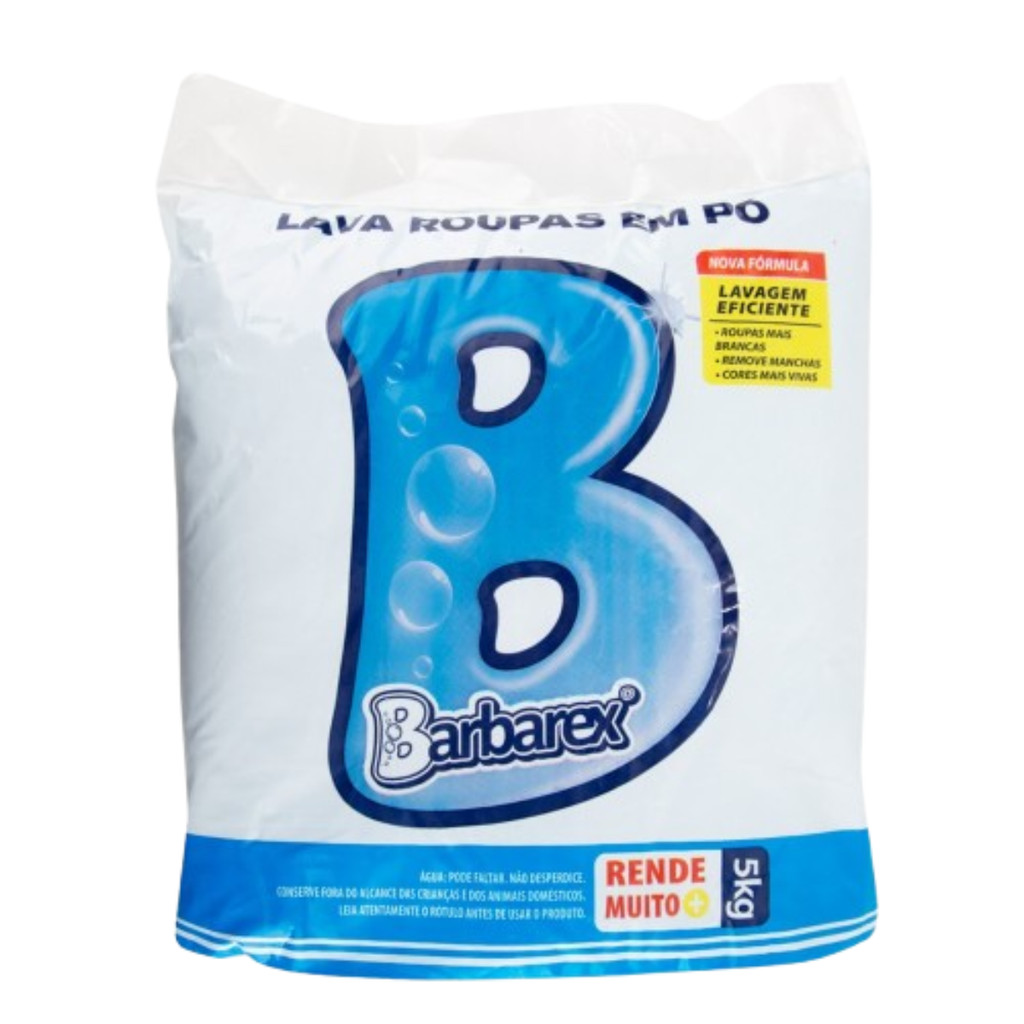 Sabão Em Pó Lava Roupas Tira Manchas Rende Mais Barbarex 5kg