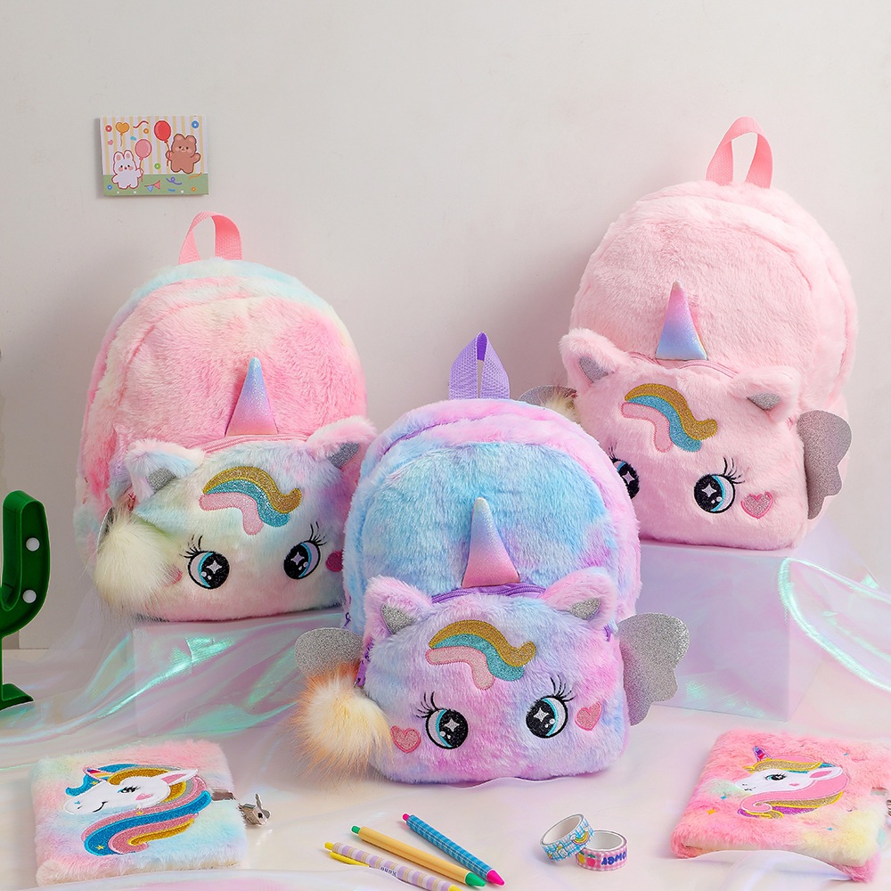 Mochila / Bolsa Infantil De Pelúcia / Fofa / De Unicórnio Para Meninas / Escola Multineos