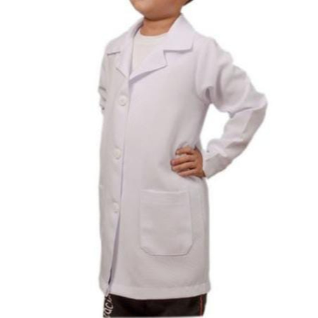 Jaleco Infantil Em Oxford Branco Mangas Longas Uni