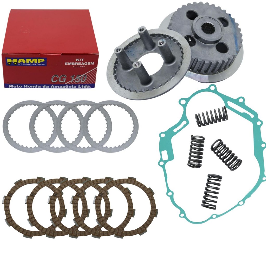 Kit embreagem Honda Fan 150 2009 até 2015 com mola e junta