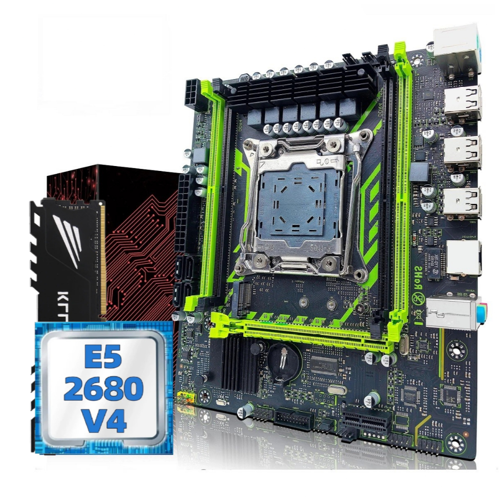 Kit x99 Placa Mãe Processador Intel Xeon 2680 v4 14 Núcleos Memória Ram 16gb ECC No Brasil
