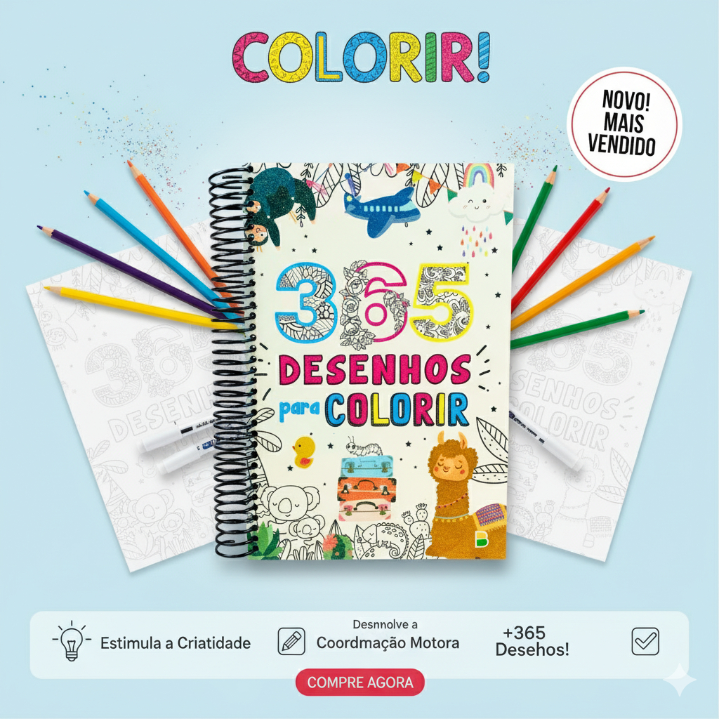 365 Desenhos para Colorir Branco / Edição Premium / Espiral