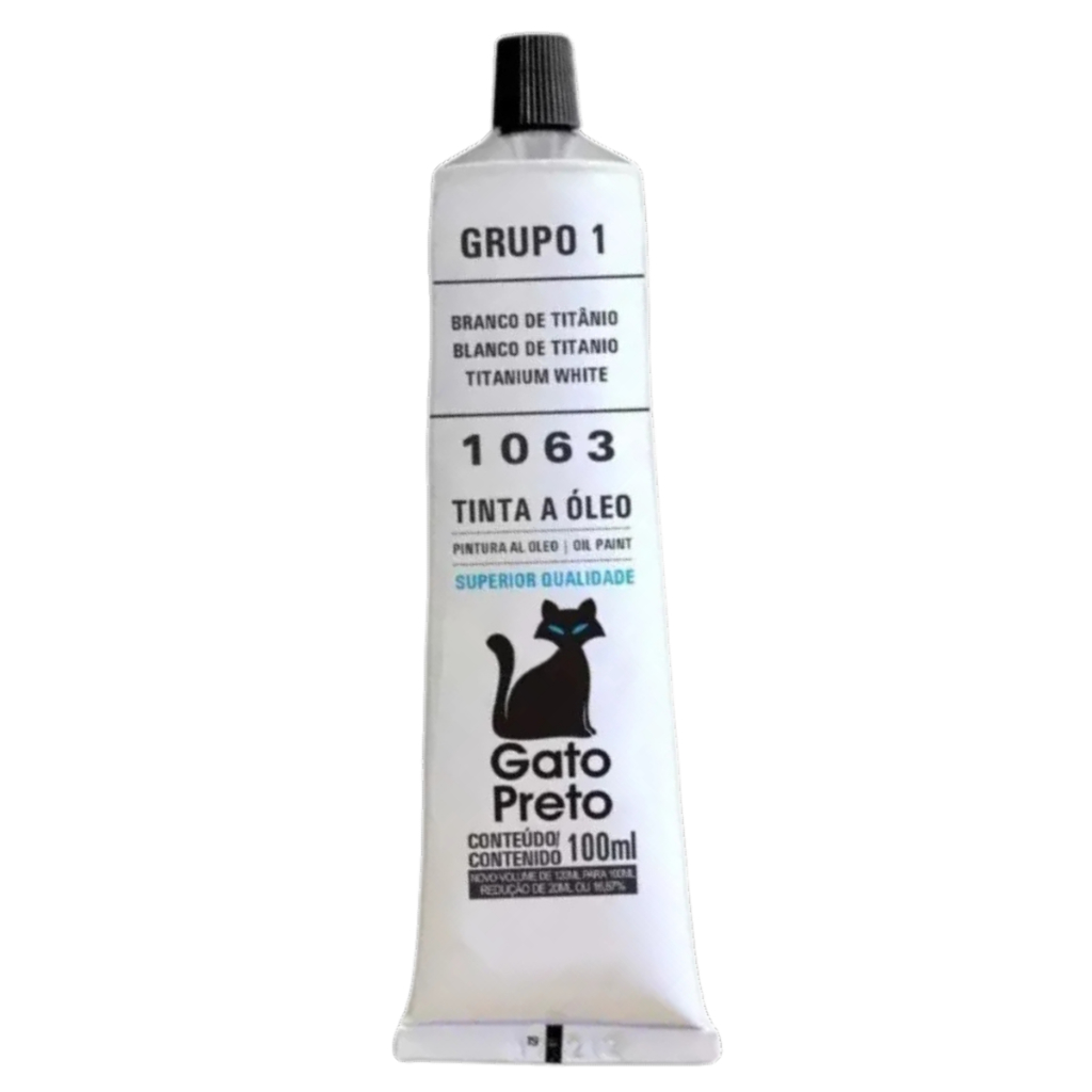 Tinta Óleo Gato Preto 100ml – 1063 Branco De Titânio – Escolha a quantidade