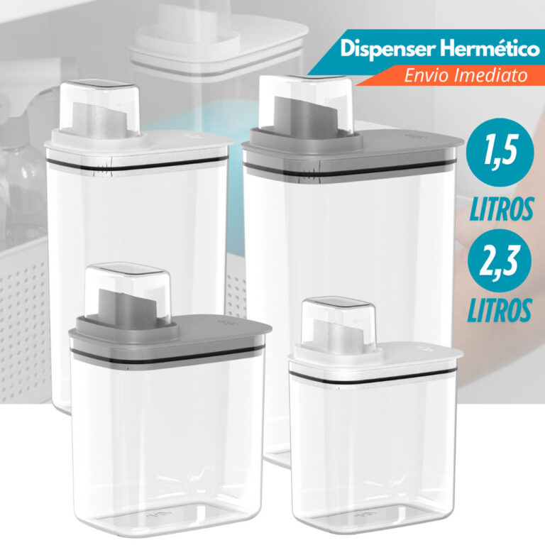 Kit Dispenser Organizador Lavanderia 2,3 e 1,5 Lit