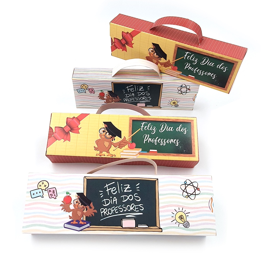 Caixas Capa Porta Bis Com Alça. Embalagem Do Dia dos Professores – Lançamento a PRONTA entrega Choco