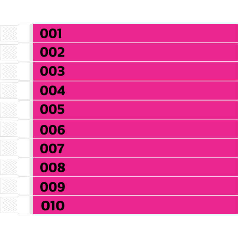 100 Pulseiras de Identificação Numeradas –