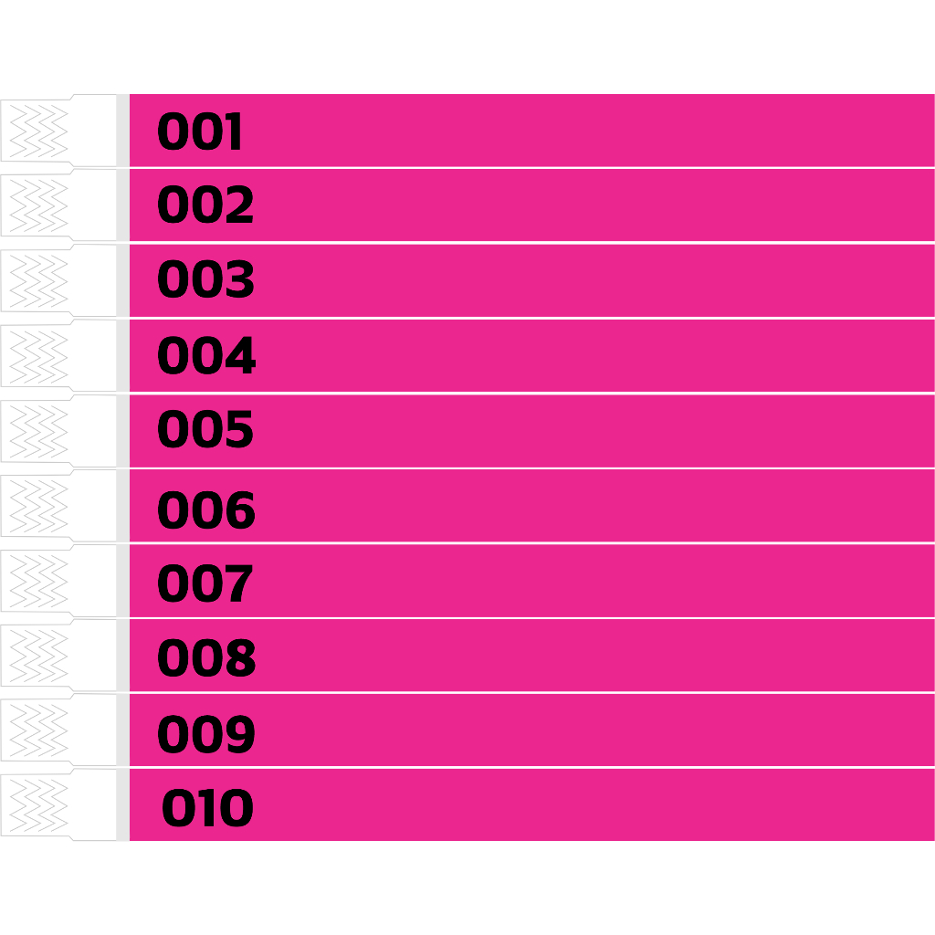 100 Pulseiras de Identificação Numeradas – Festas Eventos Shows Baladas Bares