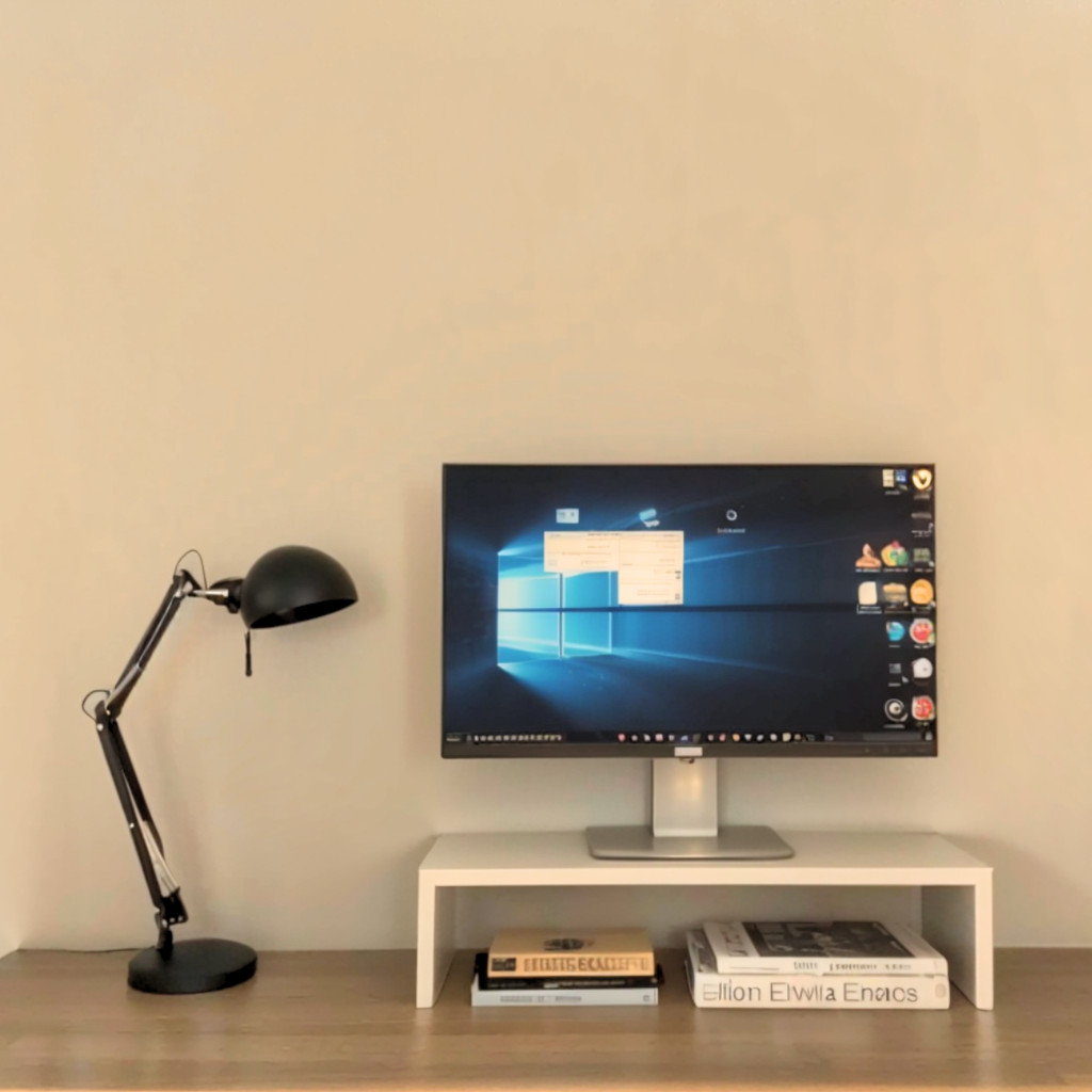 Suporte de mesa ergônomico para monitor Branco 50x20x12cm