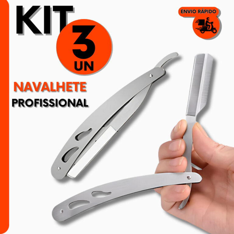Kit Navalhete Profissional Navalha P/ Barbear P/ B