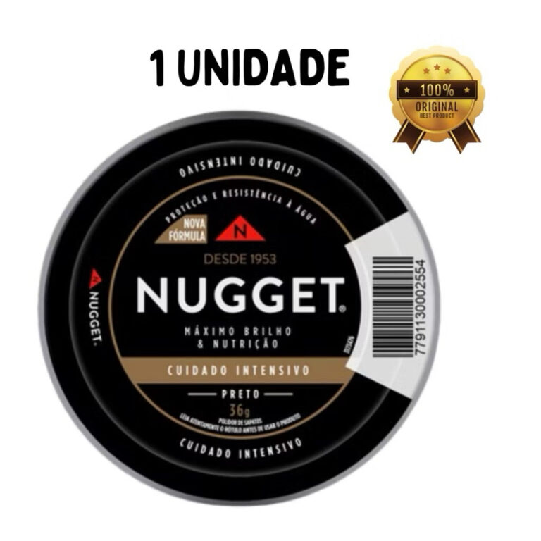 Graxa Preta Nugget para Sapatos e Couro Cera para 