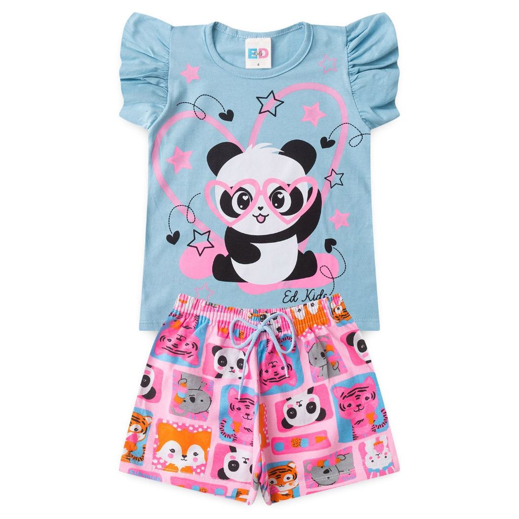 Conjunto Infantil Verão Feminino 2 ao 14 Anos Menina – Pronta Entrega