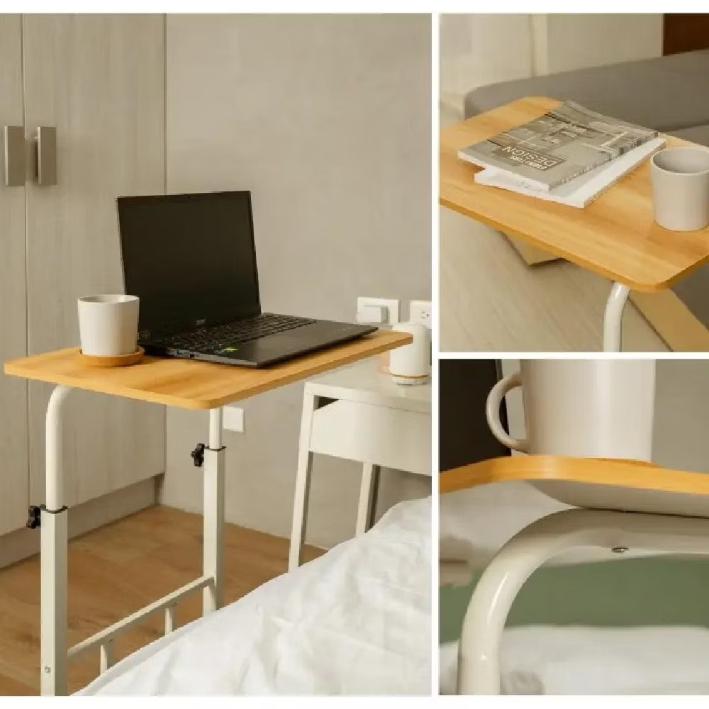 Mesa de escritório/computador multifuncional, com rodízios e altura ajustável, feita de MDF