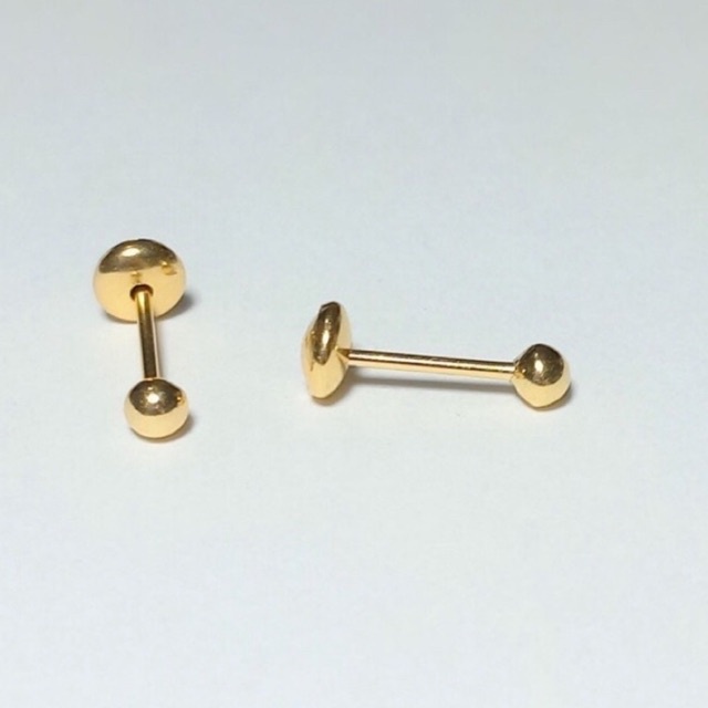 Brinco Infantil Segundo Furo mini Bolinha 2mm Tarr