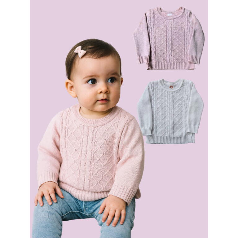 Blusa Tricot Infantil Trabalhada trança com aran