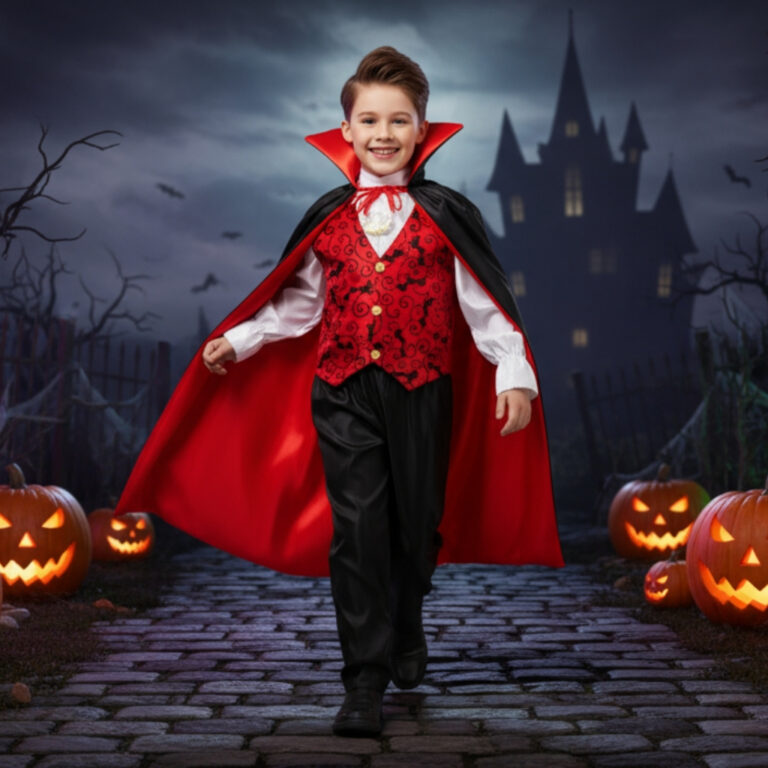 Fantasia Infantil Dracula Vampiro Halloween Cospla