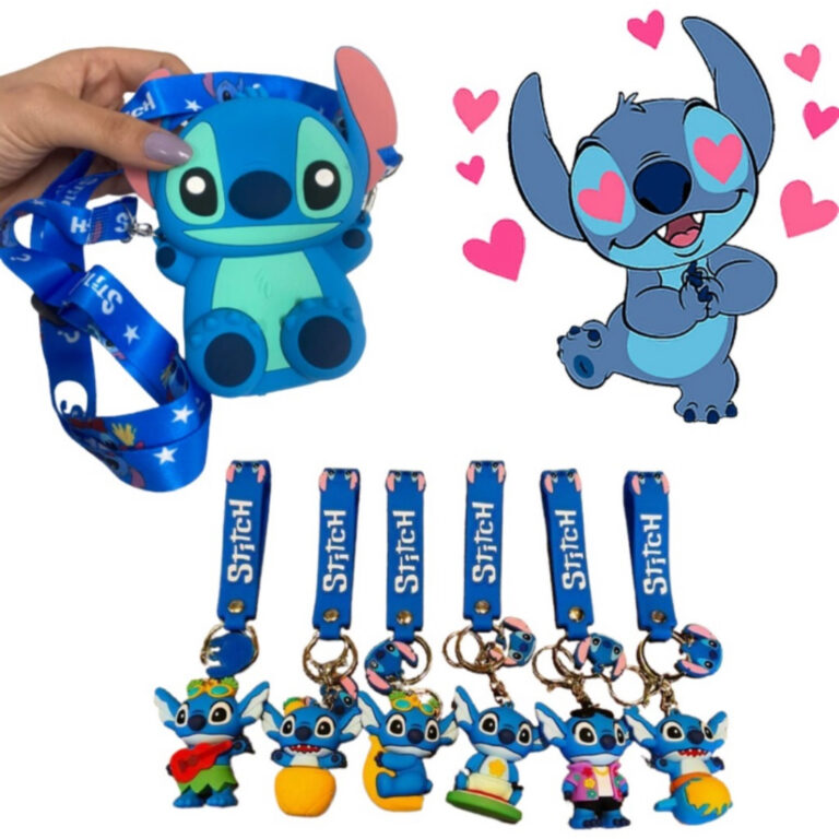 KIT FOFO STITCH (BOLSA SILICONE +CHAVEIRO)