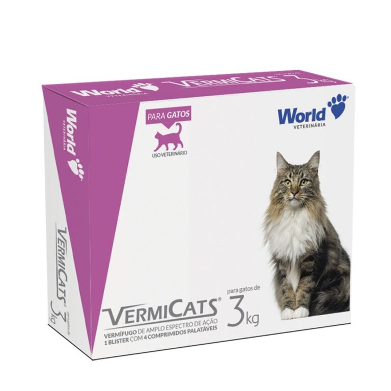 Vermicats 600MG 4 Comprimidos Vermífugo Para Gato