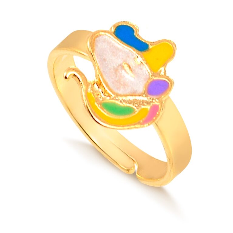 Anel Dourado Infantil Unicórnio