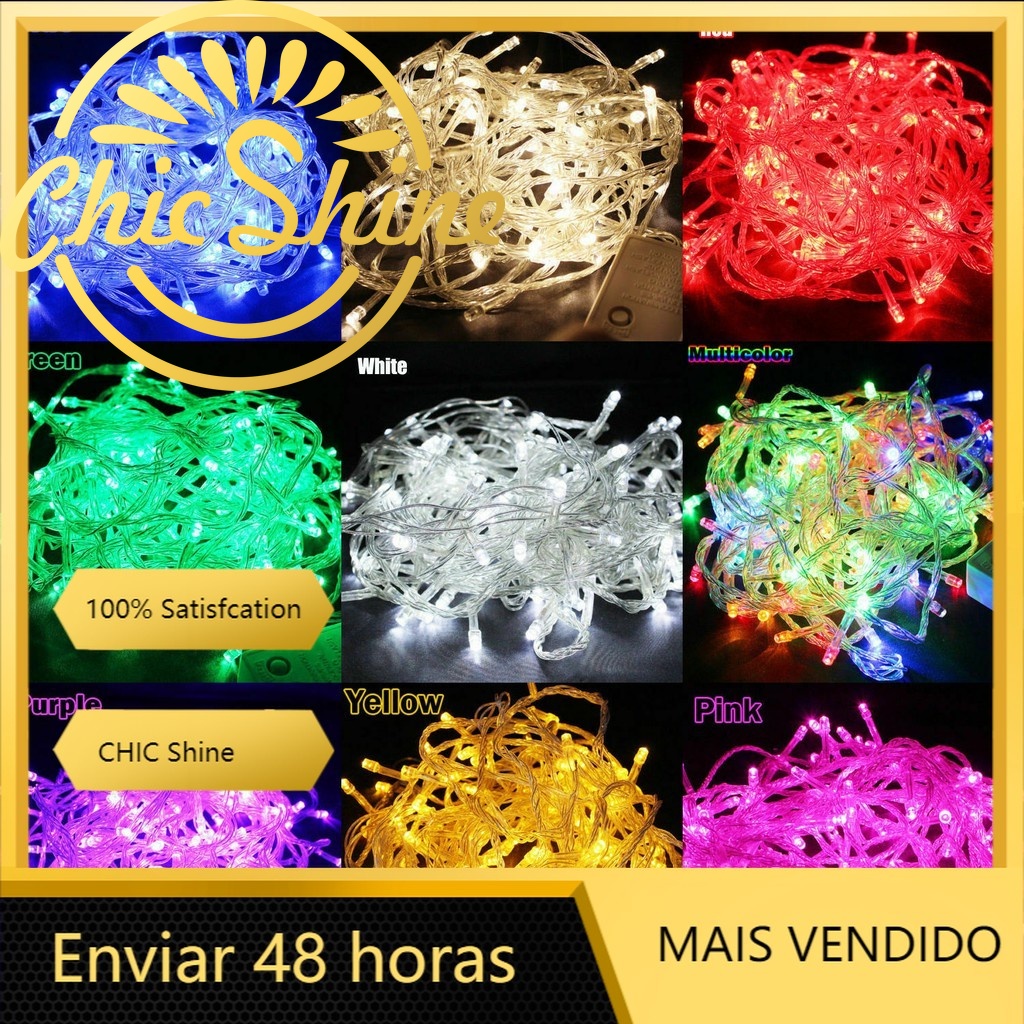 Pisca-pisca de led para decoração natalina – 100 leds coloridos