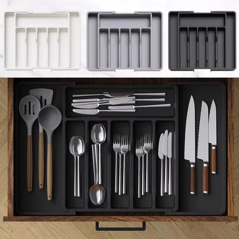 Organizador De Gavetas De Cozinha Organizador De Utensílios Ajustável Organizador De Gavetas De Talh