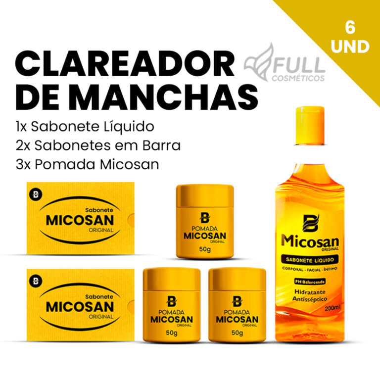 Kit Micosan 6 Itens Creme Clareador Sabonete Barra