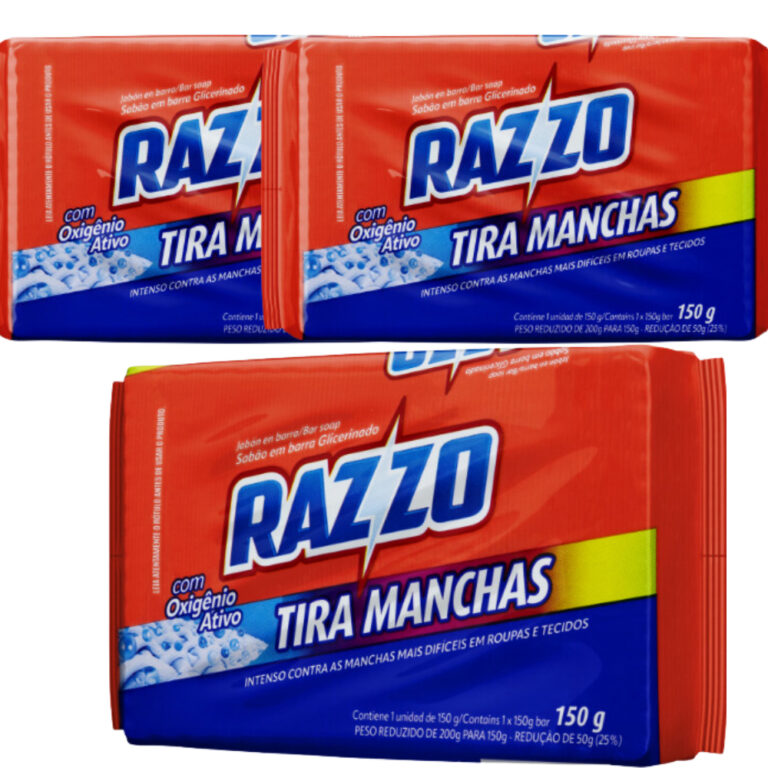 Kit 3 Sabão Razzo Tira Manchas 150g Cada
