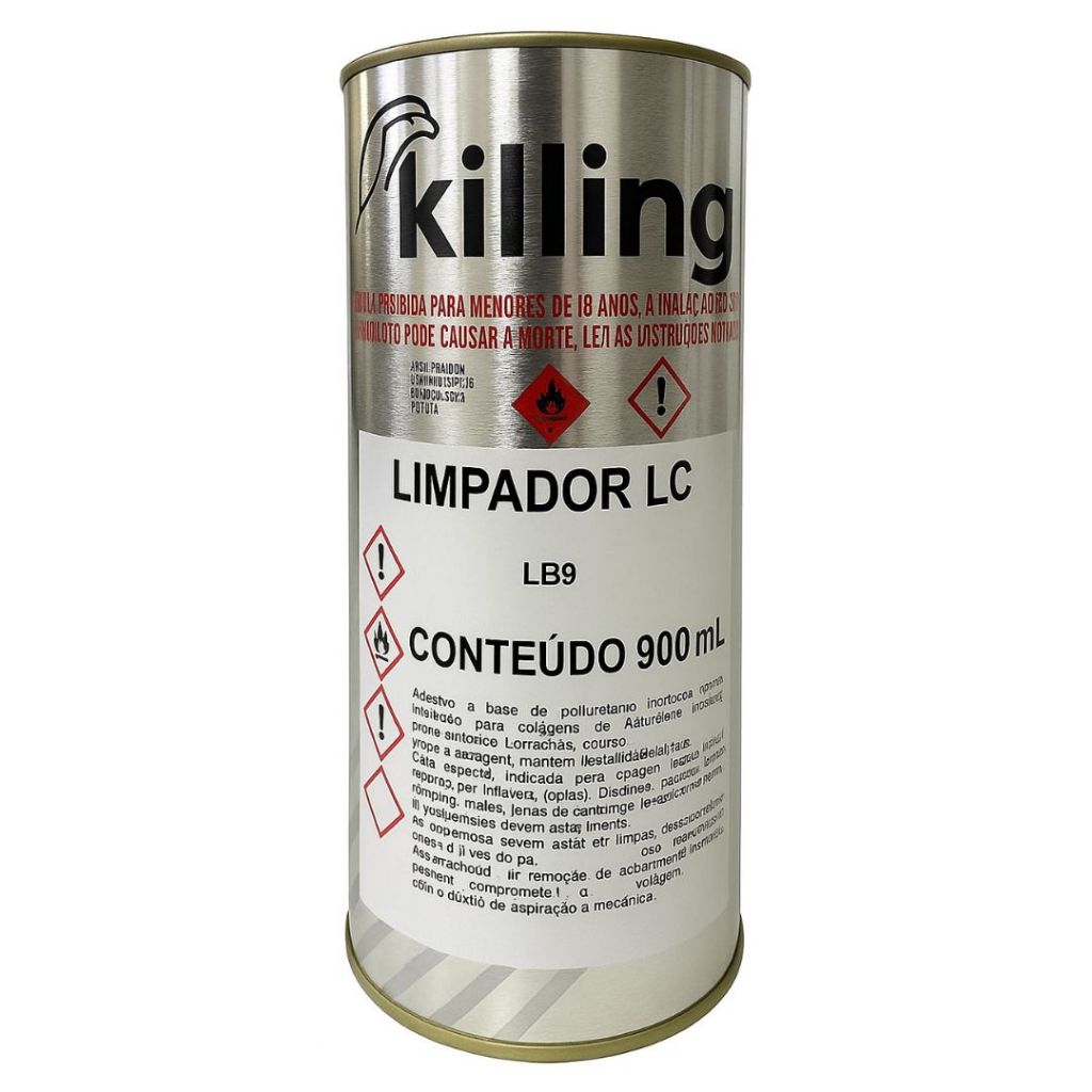 Limpador de Cola 900ml Killing  Sem Toluol | Removedor Profissional de Resíduos de Cola e Adesivo