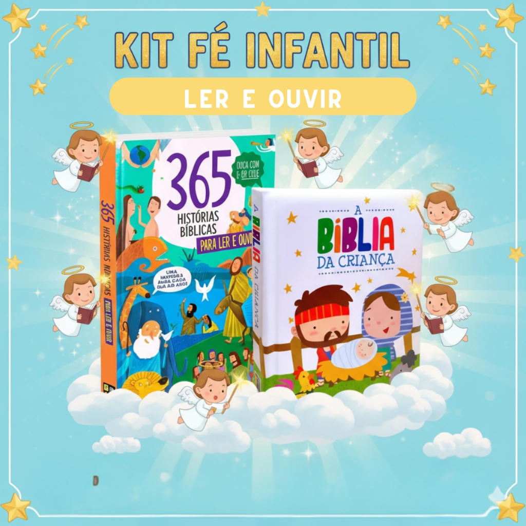 Kit C/2 Livros / 365 Histórias Bíblicas + A Bíblia da Criança