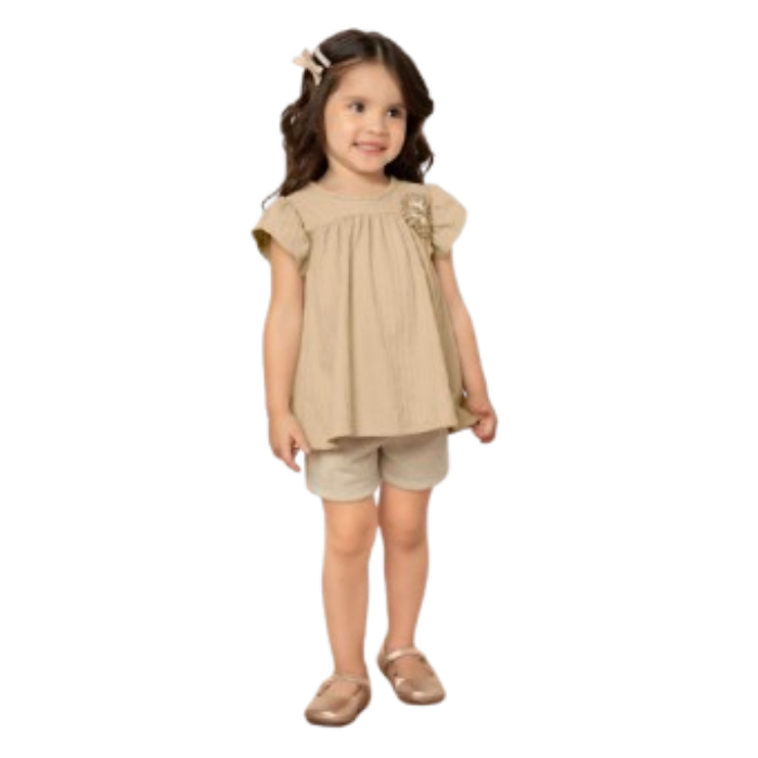 Blusa Infantil Menina Trabalhada Malha Verão Milo