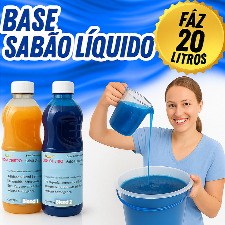 Base kit sabão líquido faz 20 litros lava roupas