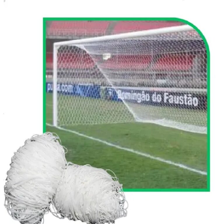 Rede De Futebol Campo Fio 5mm Tradicional Véu De 