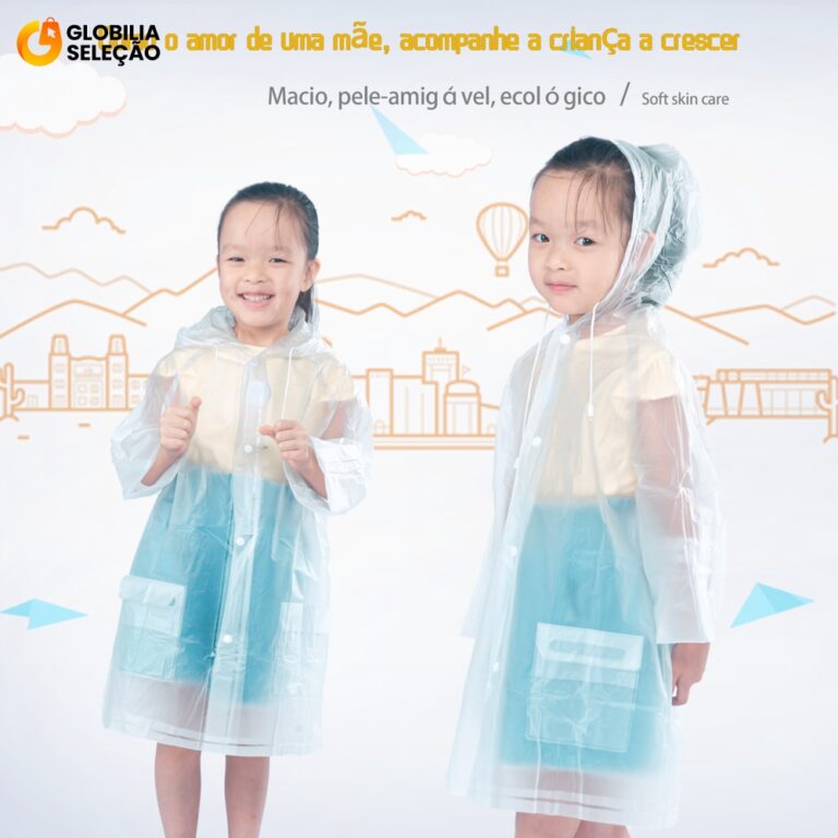 Capa De Chuva Infantil Conjunto Completo Transpare